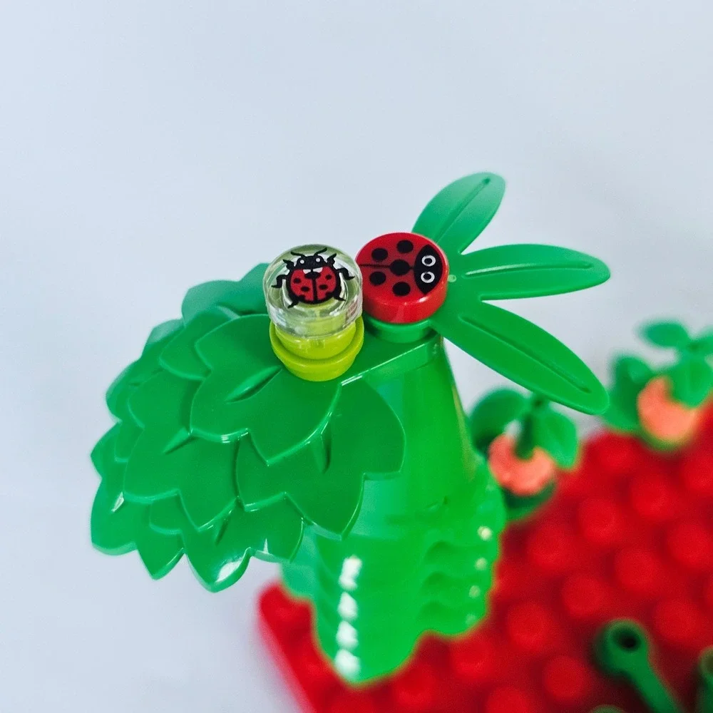 LEGO Custom Tropical Garden Jungle MOC Red Baseplate Botanical Scene Build
